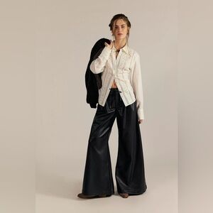 Free People Julien Wide Leg Vegan Leather Pants